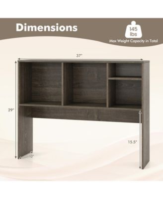 Computer Desktop Bookcase with 4 Cubbies and Open Back Compartment