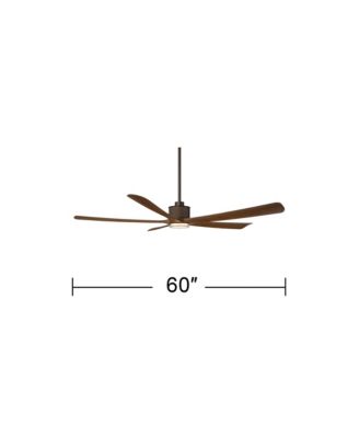60" Hex and Koa LED Ceiling Fan with Remote