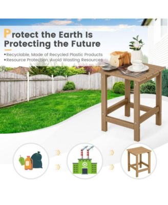 14 Inch Square Outdoor Adirondack Side Table Weather Resistant