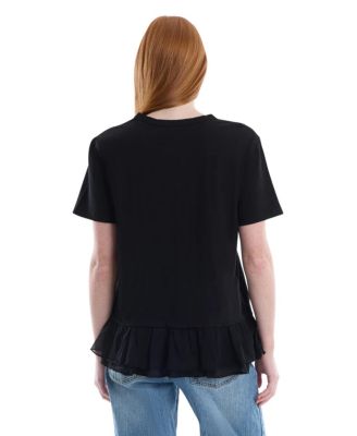 Women's Short Sleeve Mixed Media Tee