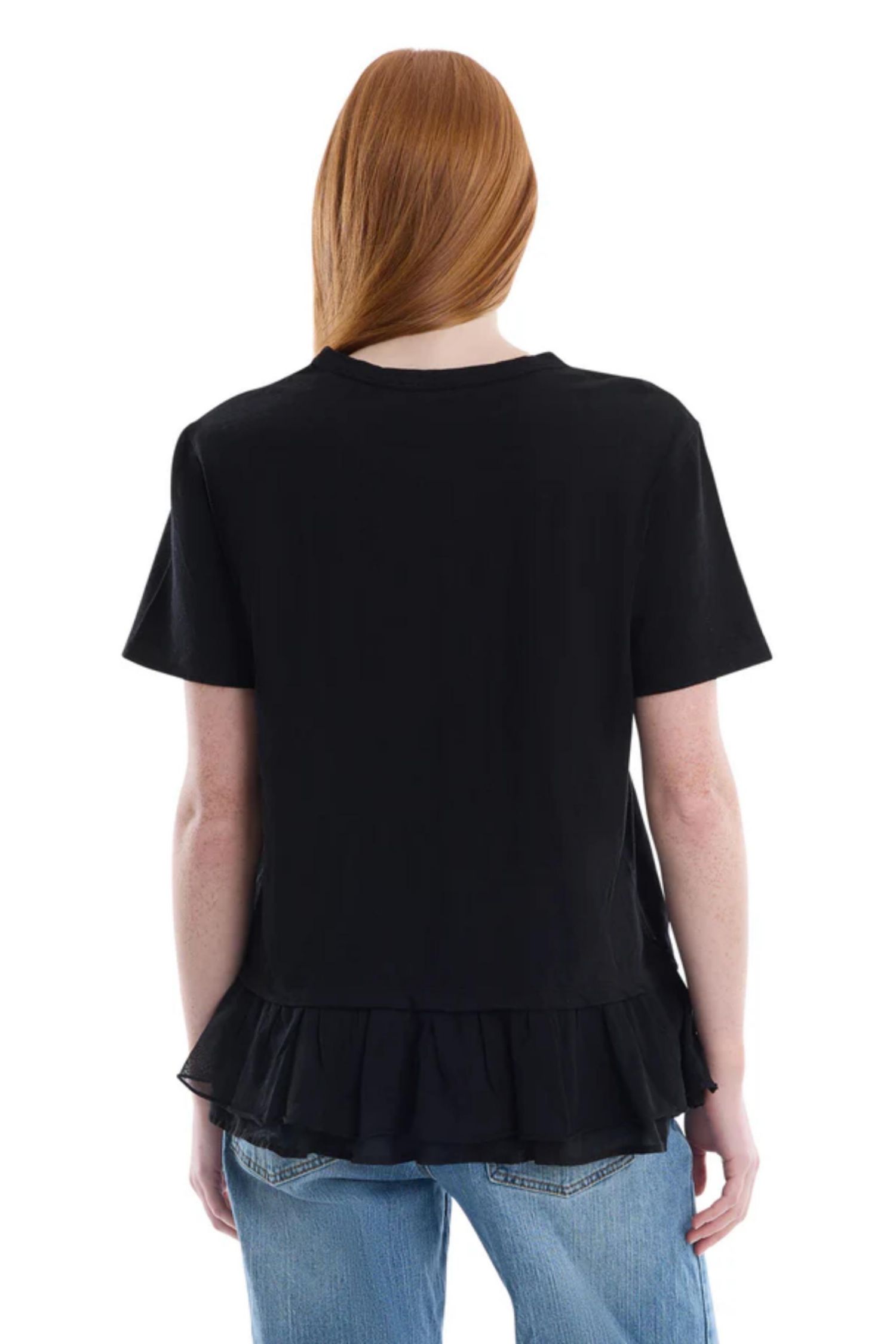 Women's Short Sleeve Mixed Media Tee