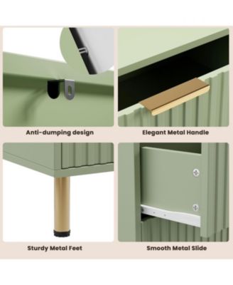 8 Drawer Dresser Modern Wooden Chest with Metal Handles