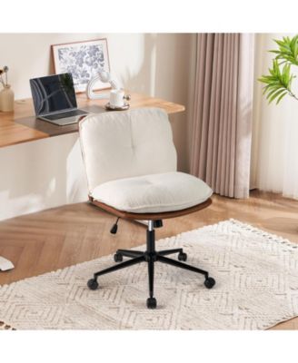 Armless Home Office Chair with Rocking Backrest Design