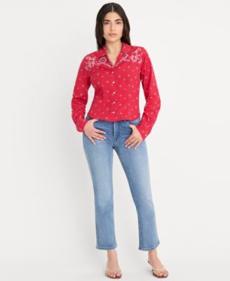 Petite Dolly Joleans Mid-Rise Straight-Leg Jeans