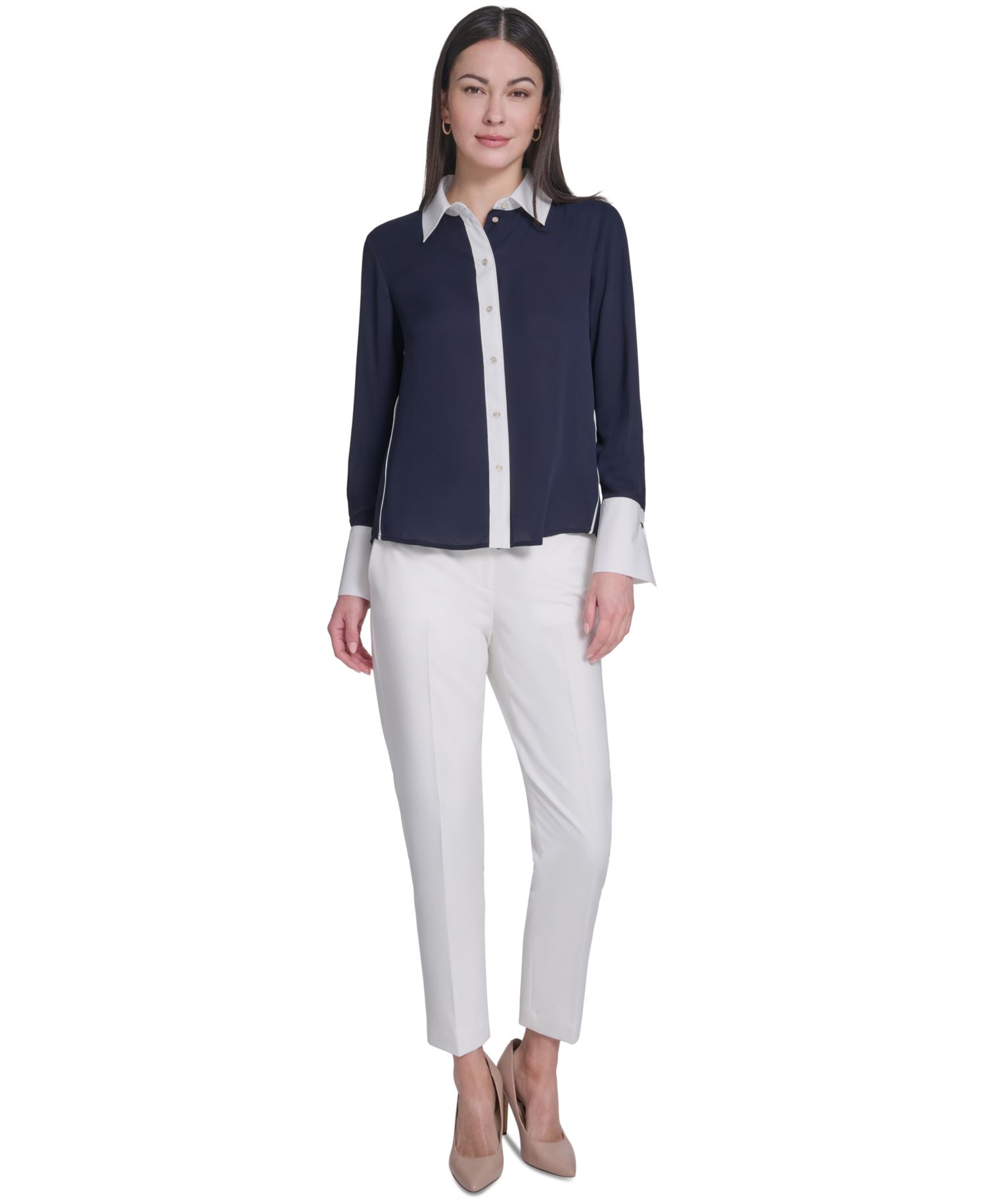 Women's Slim-Fit Button-Up Top
