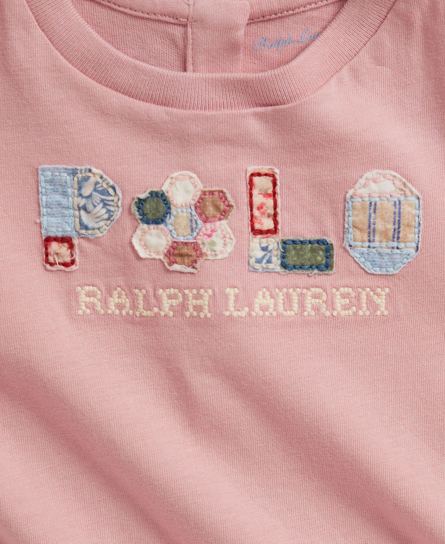 Комбинезон для малышек Polo Ralph Lauren Patchwork-Logo Bubble, цвет: Розовый — фото 3