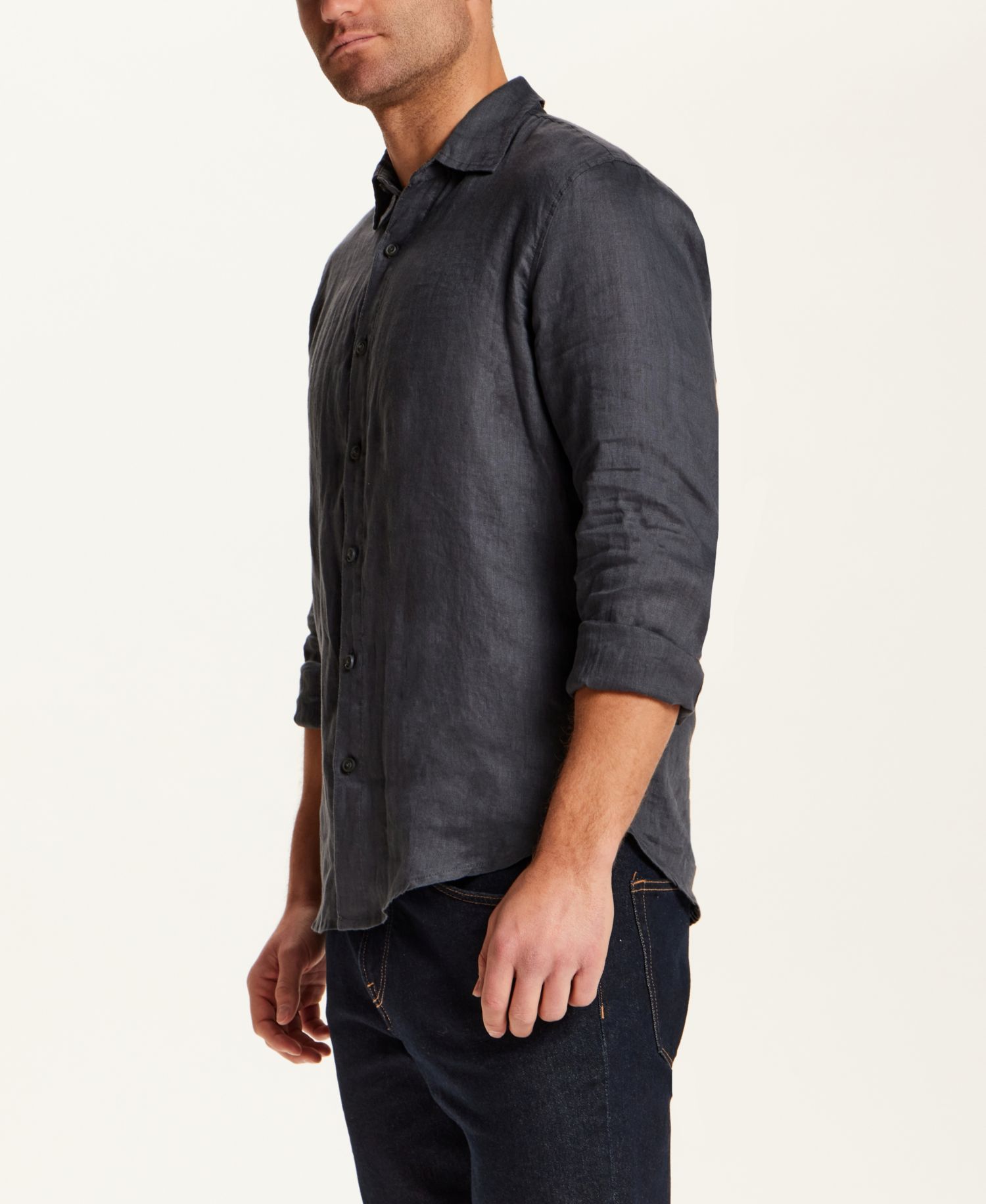 Men's Long-Sleeve Linen Shirt