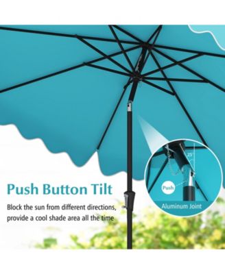 9 ft Patio Umbrella with Crank Handle and Push Button Tilt
