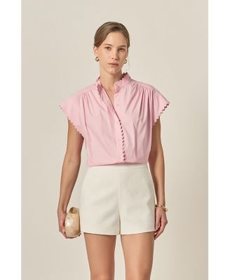 Women's Ric Rac Detailed Short Sleeve Shirt