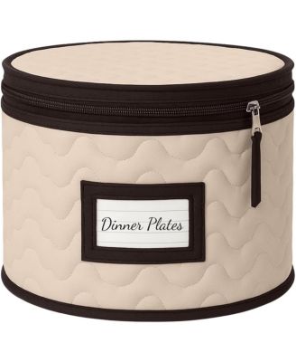 Quilted Microfiber China Organizer Box with Dividers - Protects and Organizes Up to 12 Pieces - Ideal for Seasonal Dishware Protection