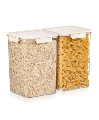 2 Pack Airtight Food Storage Containers – Clear Stackable Canister for Pantry, Rice, Pasta, Cereal and Snacks