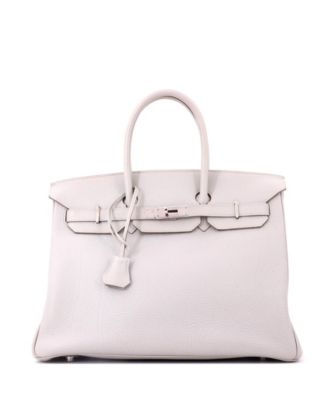 Birkin 35 Handbag Grey Togo with Palladium Hardware