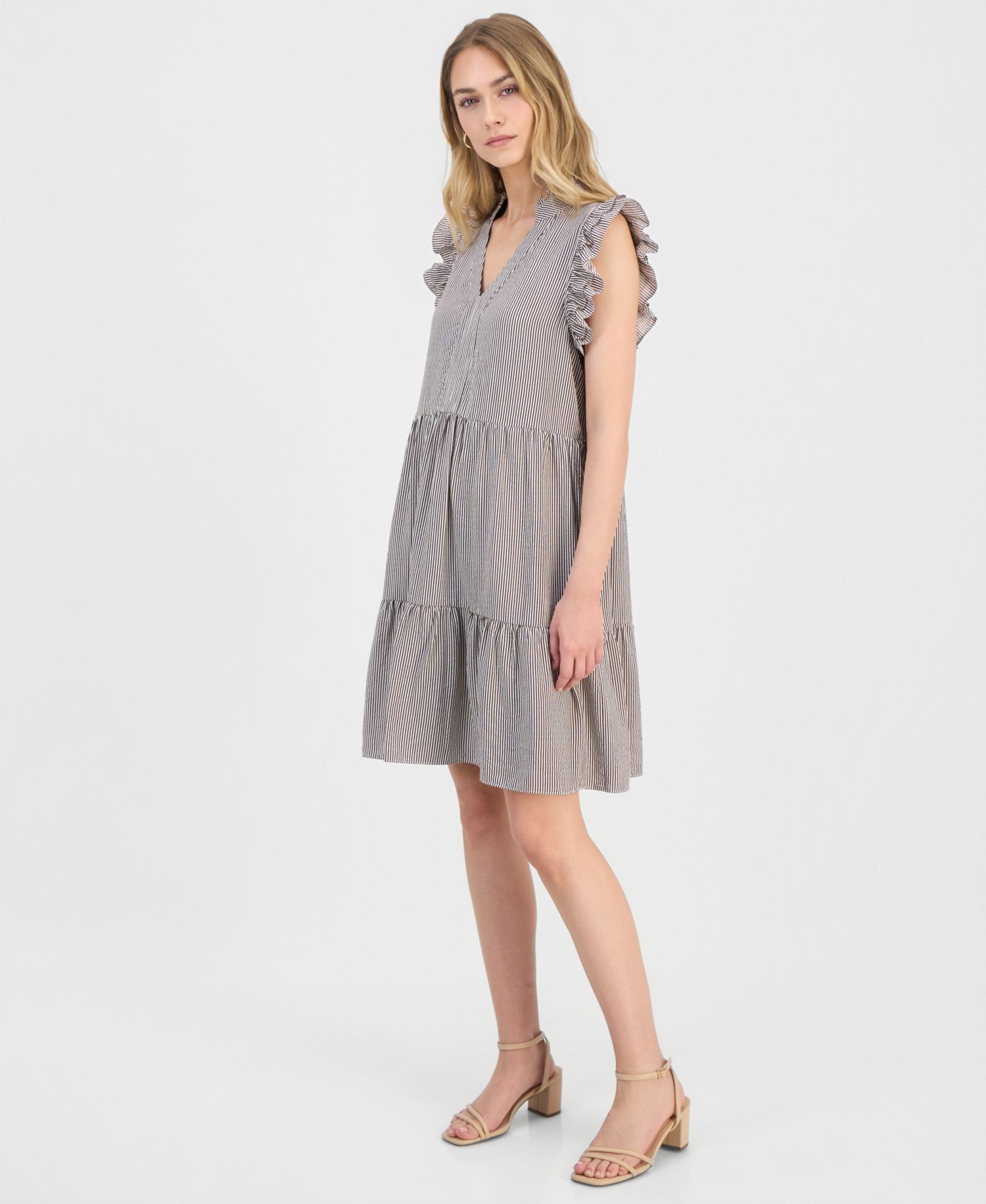 Petite Ruffled Tiered Shift Dress