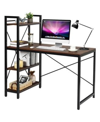 47.5 Inch Writing Study Computer Desk with 4-Tier Shelves