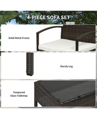 4pc w/ Loveseat, Chairs, Table Patio Furniture Set