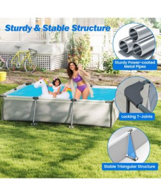 Above Ground Family Swimming Pool with Metal Frame 10 ft