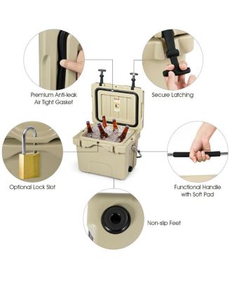 16 Quart Insulated Cooler with Cup Holders and Carry Handle