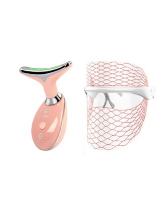 Advanced Anti-Aging & Sculpting Skincare Set - 7-in-1 LED Light Therapy Face Mask & Sculpting Wand