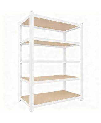 Adjustable 5-Tier Metal Connector Shelving - Heavy Duty, Boltless, for Kitchen, Pantry, Garage