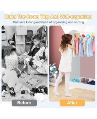 Kids Dress Up Storage Organizer with Built In Mirror