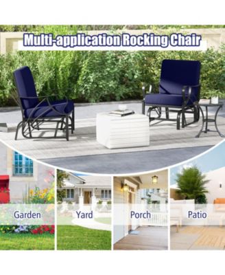 Patio Glider Rocking Chair with Thick Cushion and Armrests