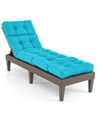 Outdoor Chaise Lounge Cushion with String Ties for Poolside