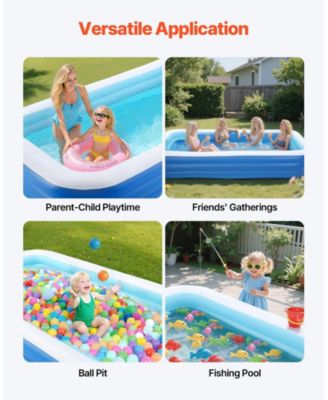118 x 67 x 20 Inch Inflatable Swimming Pool for Kids and Adults with Repair Patch