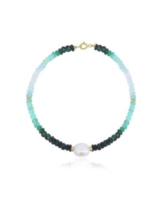  Ombre Bead Pearl Bracelet 14K Gold