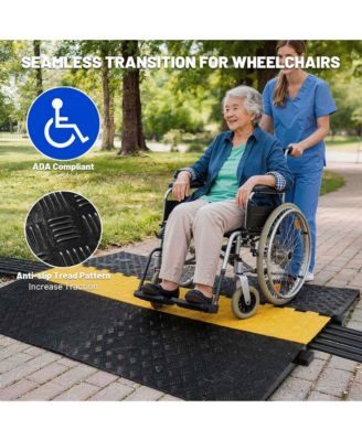 Rubber Cable Protector Ramp 5 Channel Heavy Duty ADA Compliant Driveway Road Hump Wire Cord Cover
