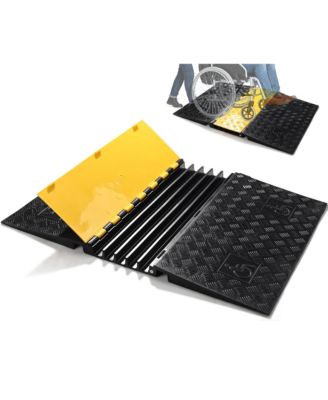 Rubber Cable Protector Ramp 5 Channel Heavy Duty ADA Compliant Driveway Road Hump Wire Cord Cover