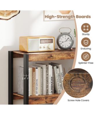 3 Tier Wooden Bookcase Display Shelf with Dual Anti Tip Kits