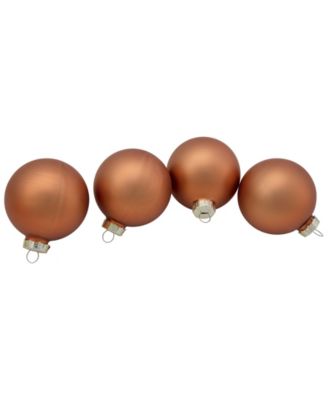 9-Piece Shiny and Matte Copper Glass Ball Christmas Ornament Set 2.5" 65mm