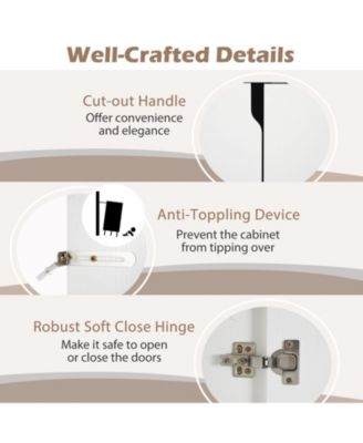 42 in Sideboard Buffet Cabinet with Adjustable Storage Shelves