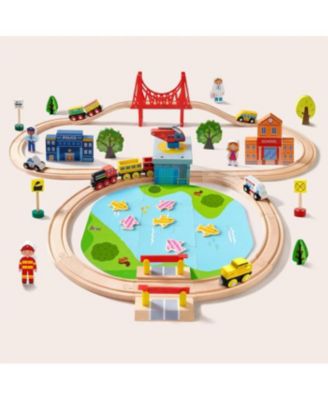 Wooden Train Set 110 Pcs