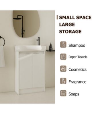 23" Freestanding Bathroom Vanity with Sink, Soft Close Doors