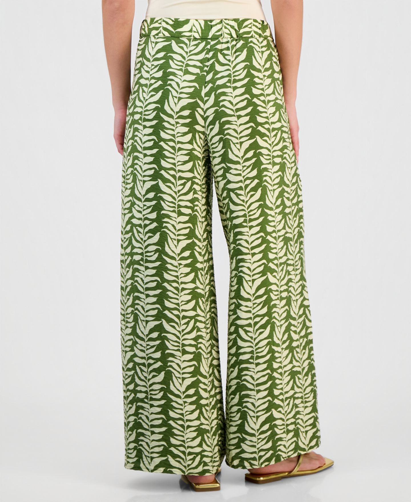 Женские брюки I.N.C. International Concepts Petite Printed High-Rise Wide-Leg, цвет: Lina Palms — фото 3