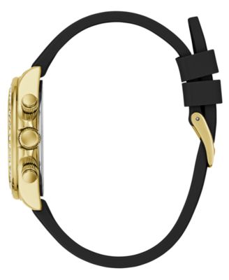 Women's Gold-Tone Black Silicone Multi-Function Watch, 36mm