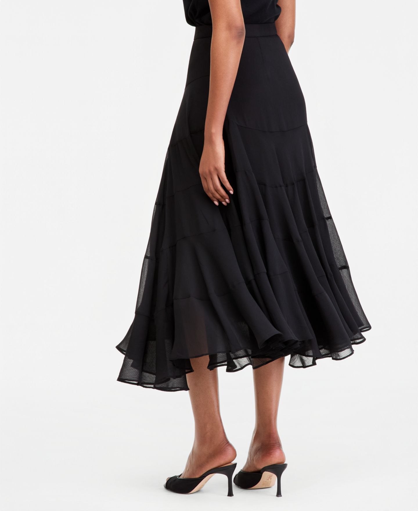 Женская юбка I.N.C. International Concepts Asymmetrical Midi, цвет: Глубокий чёрный — фото 2