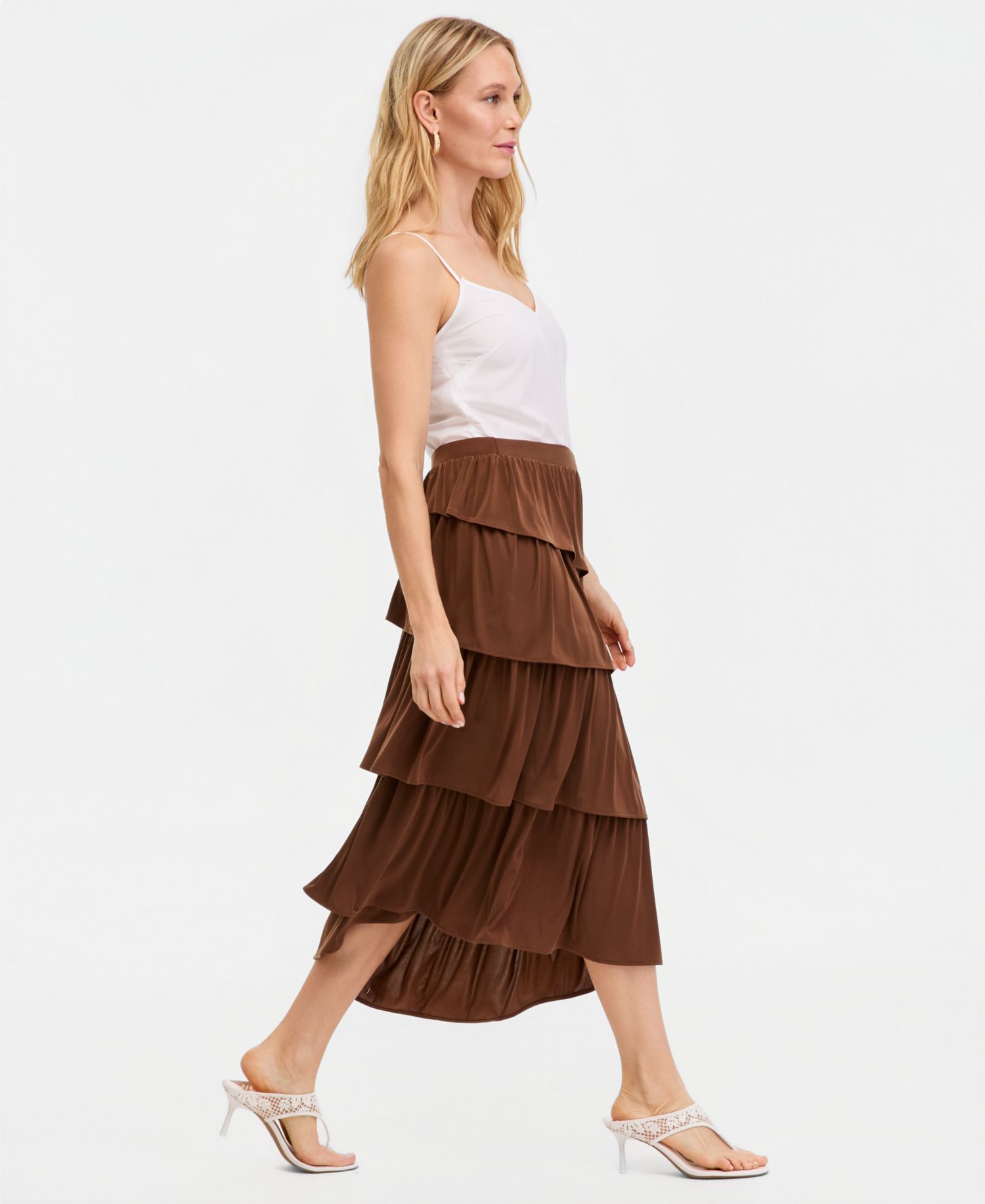 Women's Tiered Midi Skirt