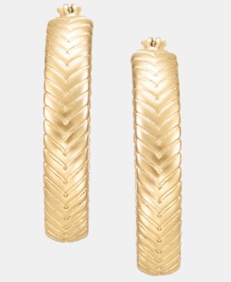 Textured Oval Hoop Earrings