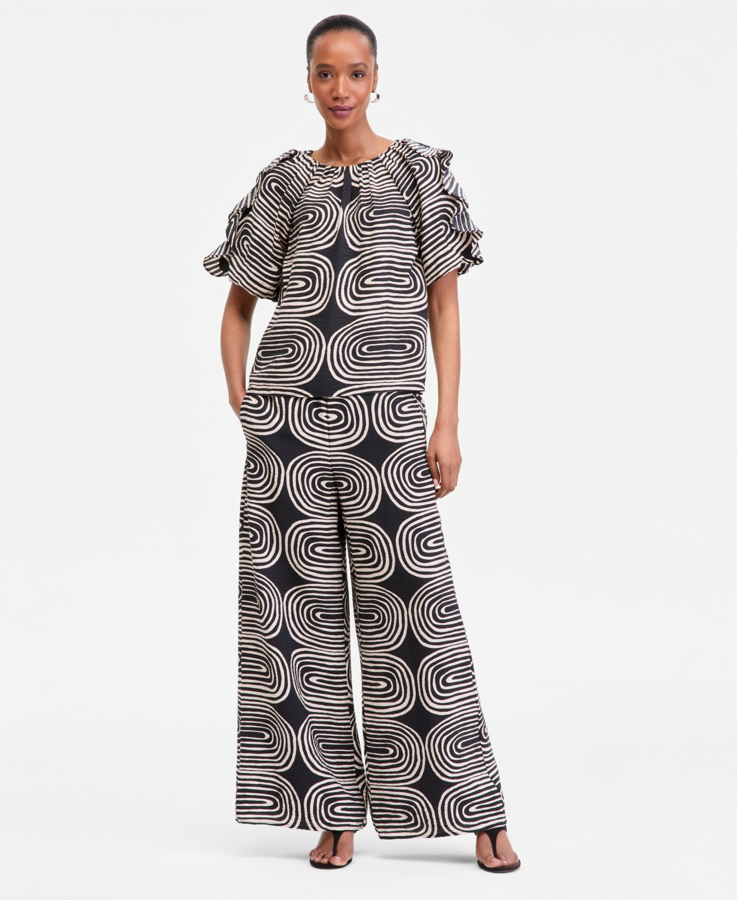 Women's Printed Wide-Leg Pants
