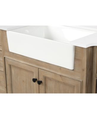 60" Kelly, Weathered Fir Finish, Engineered Quartz Countertop