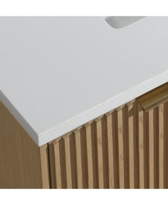 36" Oak Finish Freestanding Vanity