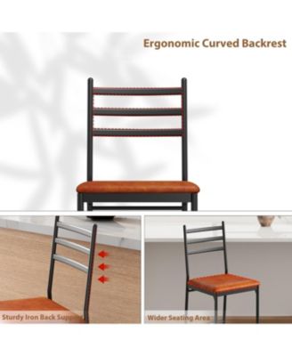 Set of 4 Counter Height Barstools with Footrest and Back, Modern Upholstered Chairs, Metal Bar Stools