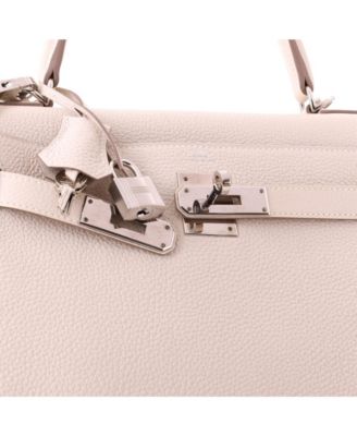Kelly 28 Handbag Light Togo with Palladium Hardware