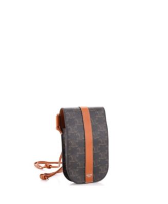 Phone Pouch Crossbody Triomphe Coated Canvas with Leather