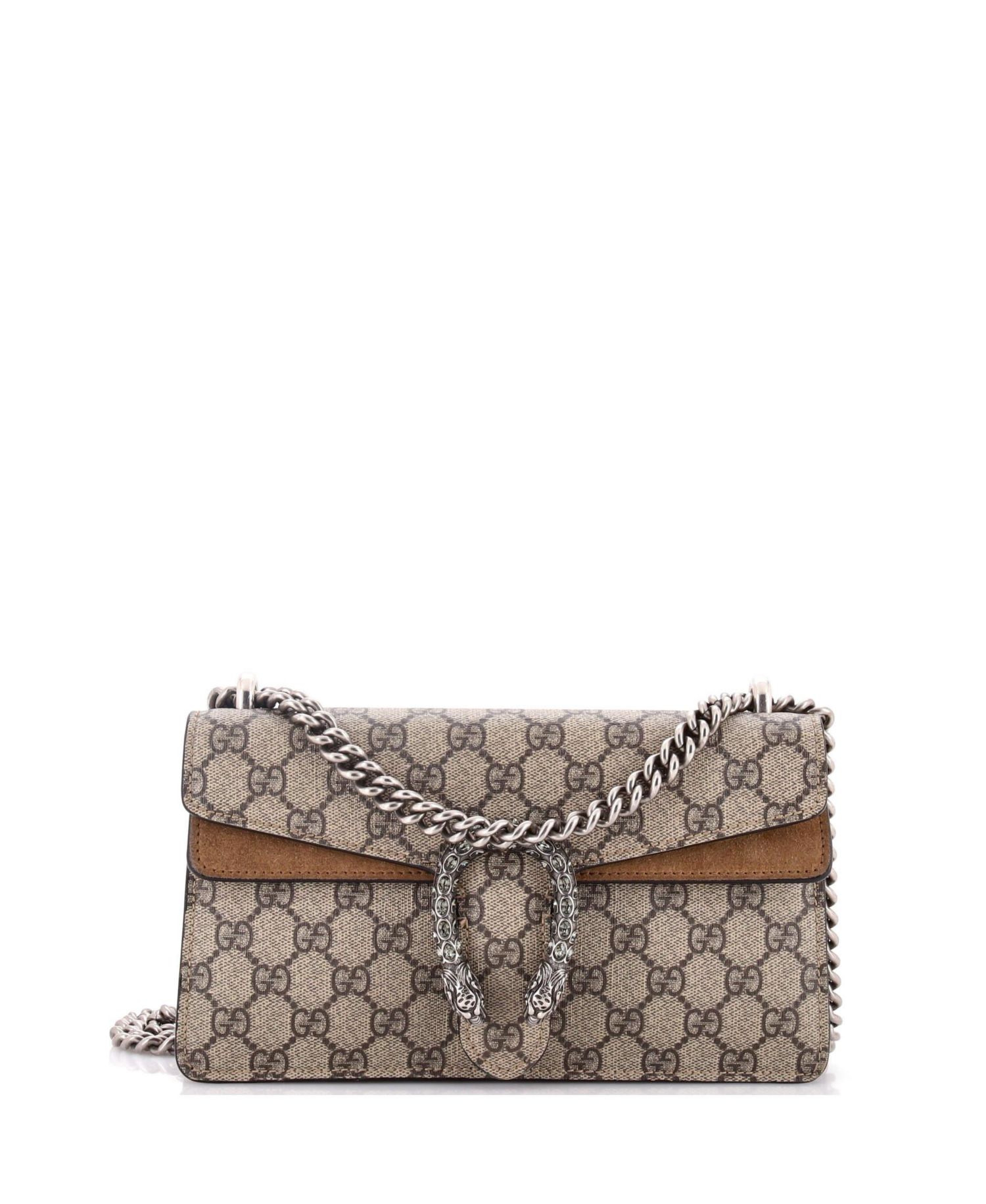 Small Dionysus Bag GG Coated Canvas with Crystal Embellished Metal