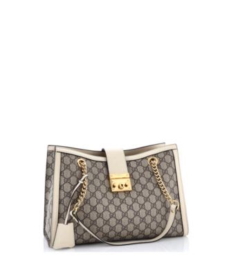 Medium Padlock Chain Tote GG Coated Canvas with Leather