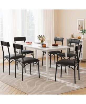 Set of 4 Modern Upholstered Dining Chairs, Ergonomic High Back, Steel Legs, Comfortable Seat, 140kg Capacity, for Kitchen