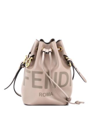 Mini Logo Mon Tresor Bucket Bag Leather